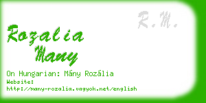 rozalia many business card